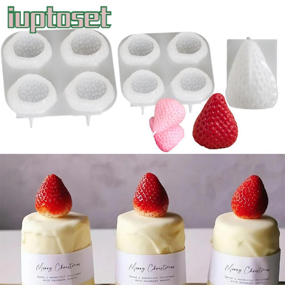 IUPTOSET แม่พิมพ์สตรอเบอร์รี่, รูปสตรอเบอร์รี่ Handmade Craft แม่พิมพ์เทียนอโรมา, ซิลิโคนสากลเค้กมูส Mould ช็อกโกแลตเค้กเบเกอรี่เครื่องมือ