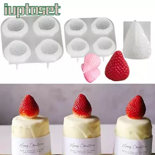IUPTOSET แม่พิมพ์สตรอเบอร์รี่, รูปสตรอเบอร์รี่ Handmade Craft แม่พิมพ์เทียนอโรมา, ซิลิโคนสากลเค้กมูส Mould ช็อกโกแลตเค้กเบเกอรี่เครื่องมือ