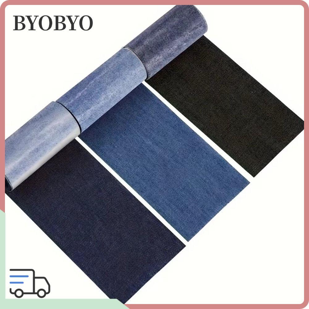 BYOBYO Jean Iron-On Patch, DIY เสื้อผ้าแพทช์สี่เหลี่ยมเหล็กบนแพทช์,เครื่องแต่งกายเย็บซ่อมกาวร้อนละลาย 8 x 50 ซม.แพทช์ซ่อมเด็กผู้ใหญ่