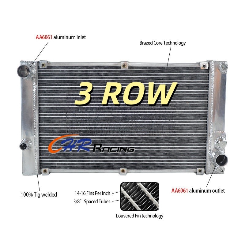 3 ROW หม้อน้ําอลูมิเนียมใหม่สําหรับ Porsche 944 / 924 NON-TURBO 1983 1985 1986 1987 1988