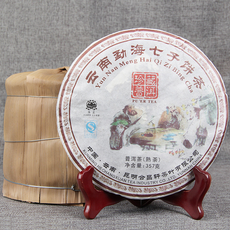 普洱茶 云南乔木勐海七子饼珍藏普洱茶13年陈香357g熟茶260507   Pu'er Tea Yunnan Arbor Menghai Seven-Berry Cake Collection Pu'