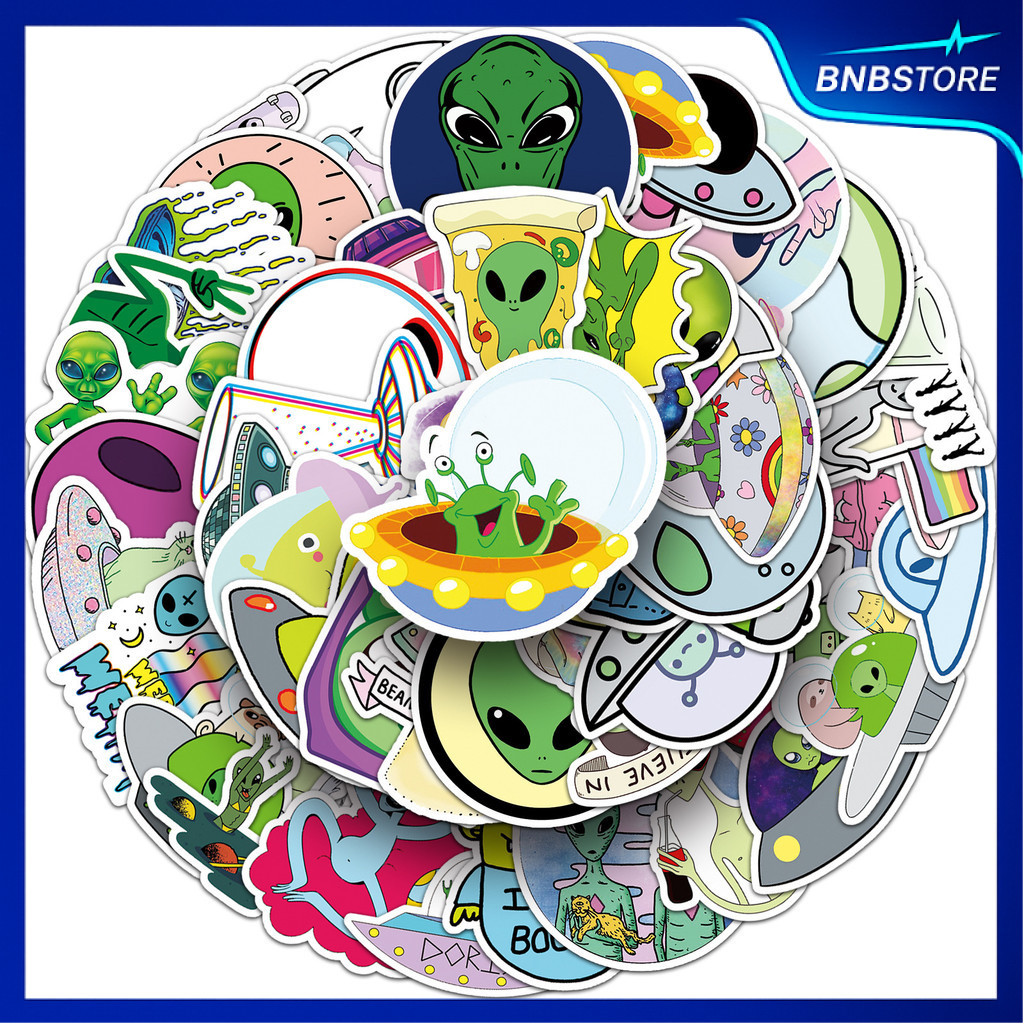 ส่งจากไทย 50ชิ้น สติกเกอร์ เอเลี่ยน การ์ตูน Alien creative graffiti cartoon sticker พร้อมส่ง
