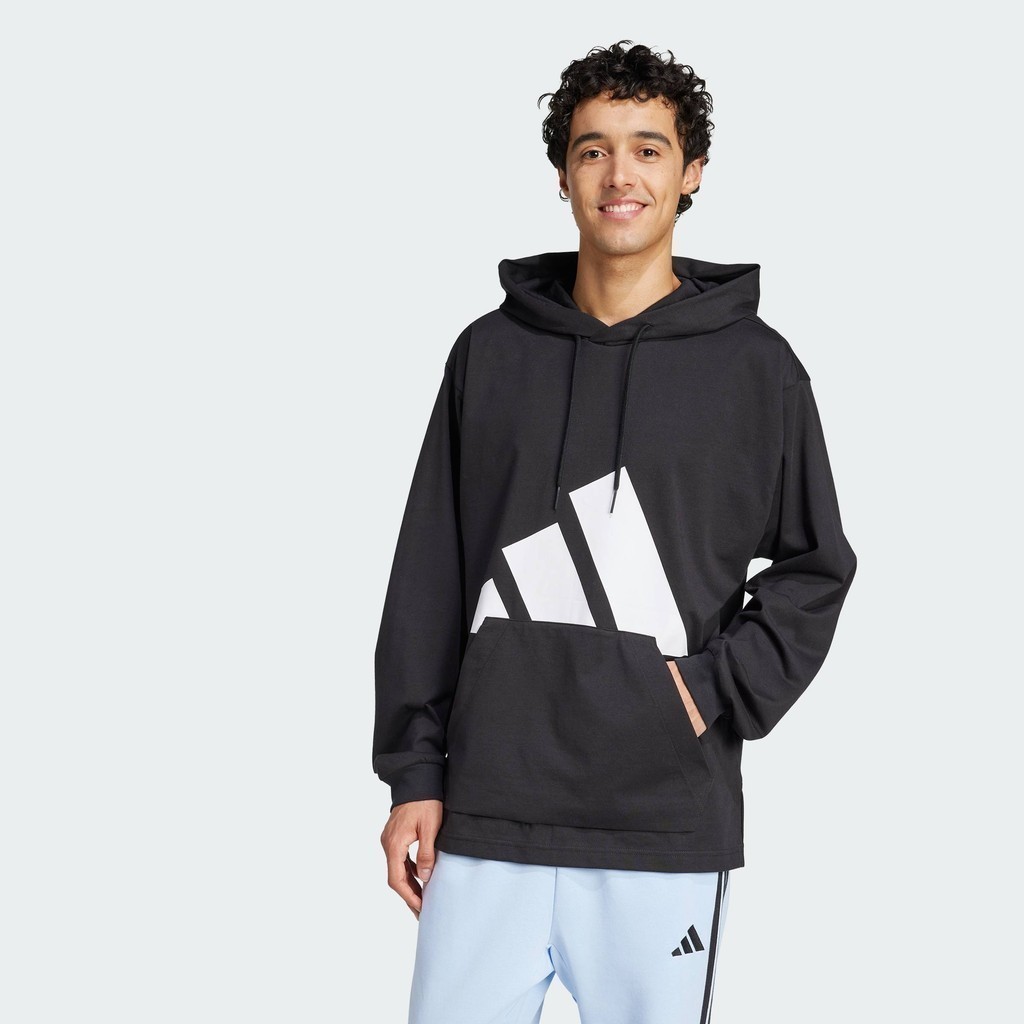 adidas Lifestyle Essentials Big Logo Single Jersey Hoodie Men Black IN6183