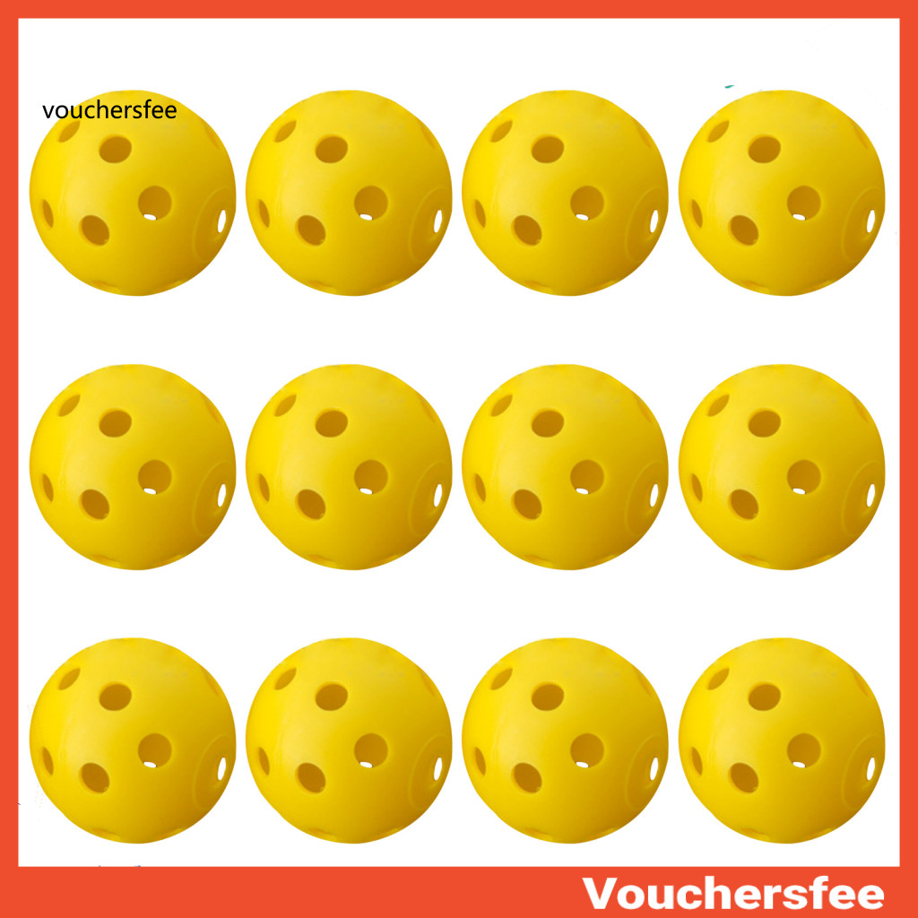[VOU] 12 ชิ้นในร่มกลางแจ้ง Hollow Golf Practice Training Balls สําหรับผู้ชายผู้หญิงเด็ก