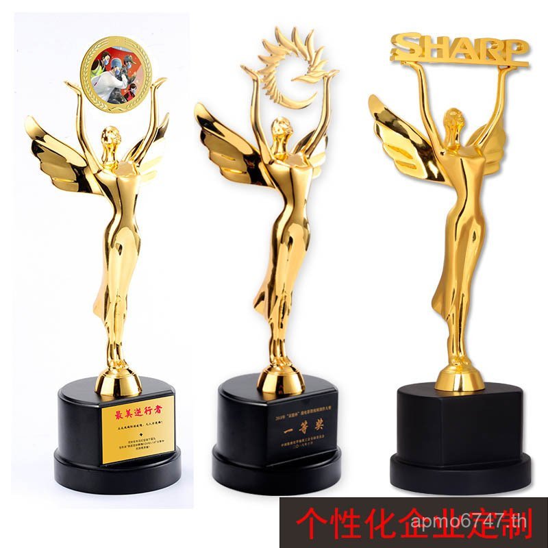รางวัลที่ไม่ซ้ํากัน Trophy ที่นั่งแองเจิลโลหะ High-End Goldman Alloy Creative สไตล์ใหม่การผลิต Oscar