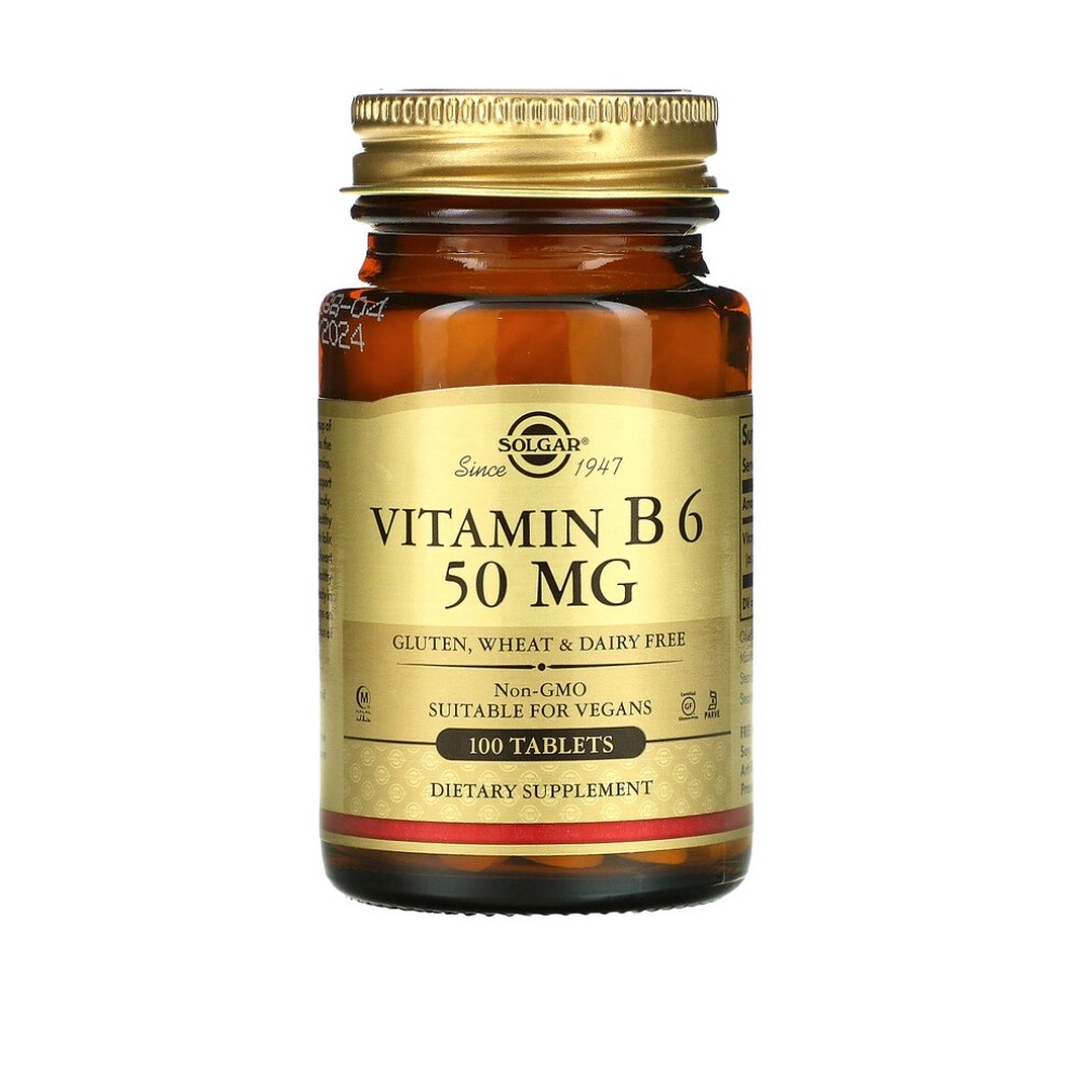 [ วิตามินบี 6 ] Solgar, Vitamin B6 (50 mg หรือ 100 mg)
