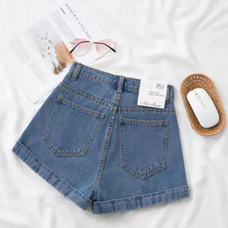 ส่งจากกรุงเทพฯ Solovely S-6XL พลัสไซส์ กางเกงขาสั้น ผู้หญิง สไตล์เกาหลี ลำลอง กางเกงยีนส์ขาสั้น