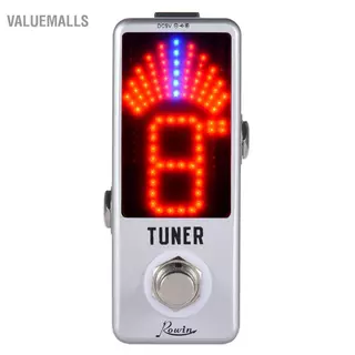 Valuemalls Mini Chromatic Tuner Pedal Effect จอแสดงผล LED True Bypass สำหรับกีตาร์เบส