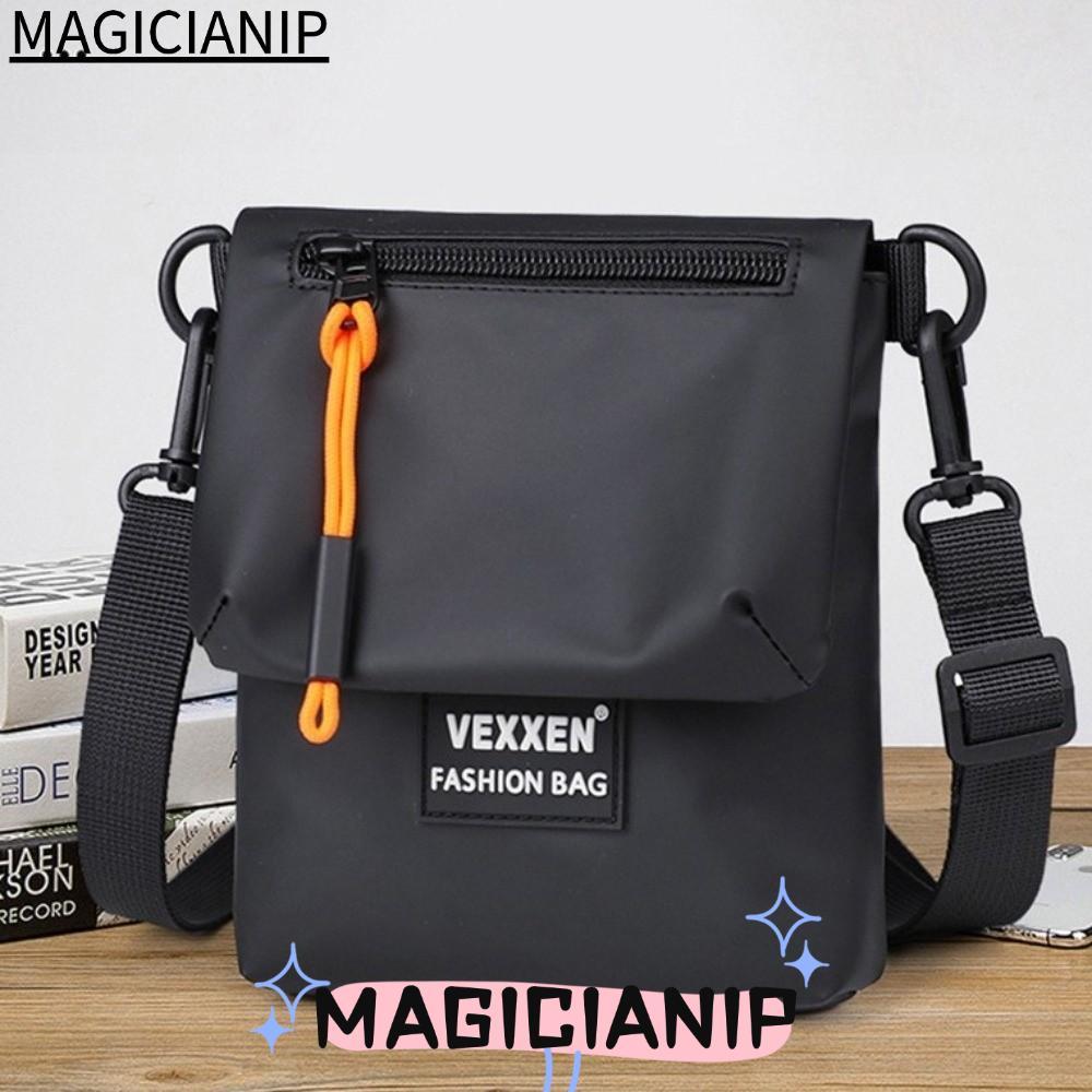 MAGICIANIP กระเป๋าสะพายข้าง,กระเป๋าสะพายไหล่อเนกประสงค์ความจุขนาดใหญ่,แฟชั่นกันน้ําหนัง PU Casual Messenger กระเป๋าผู้ชาย