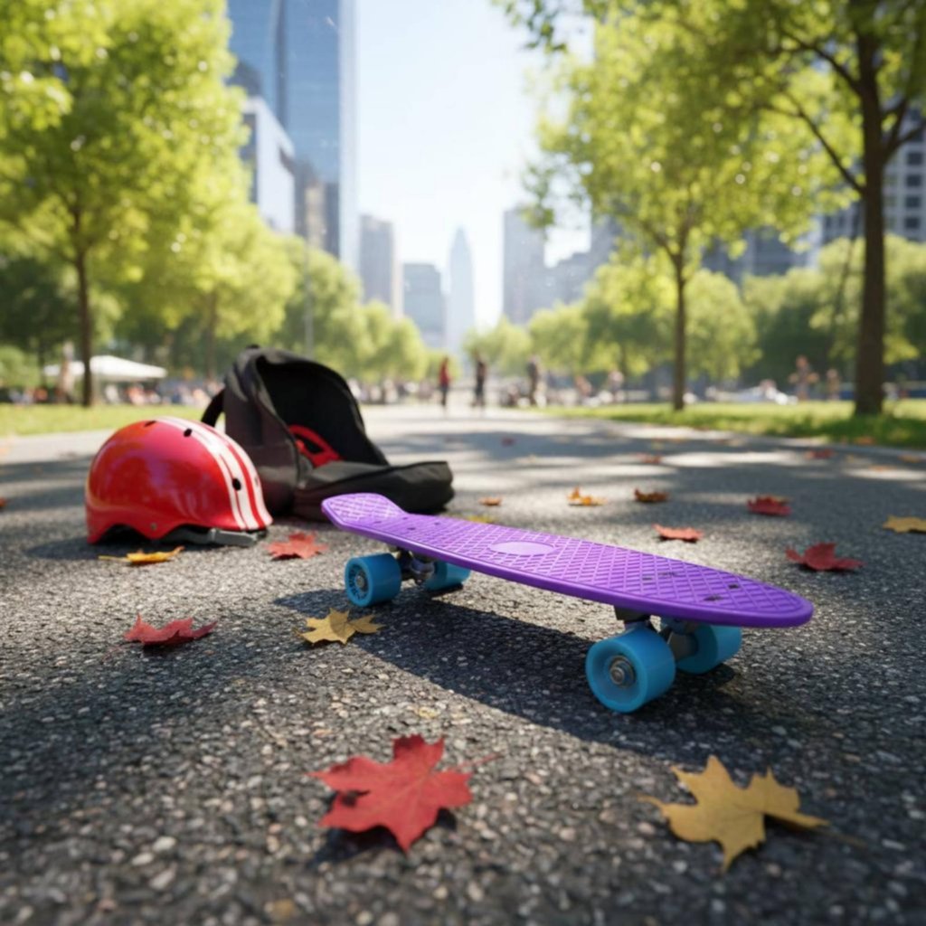 สเก็ตบอร์ดพลาสติกน้ําหนักเบา Penny Board แบบพกพาสําหรับผู้เริ่มต้น กลางแจ้ง ท่องเที่ยว