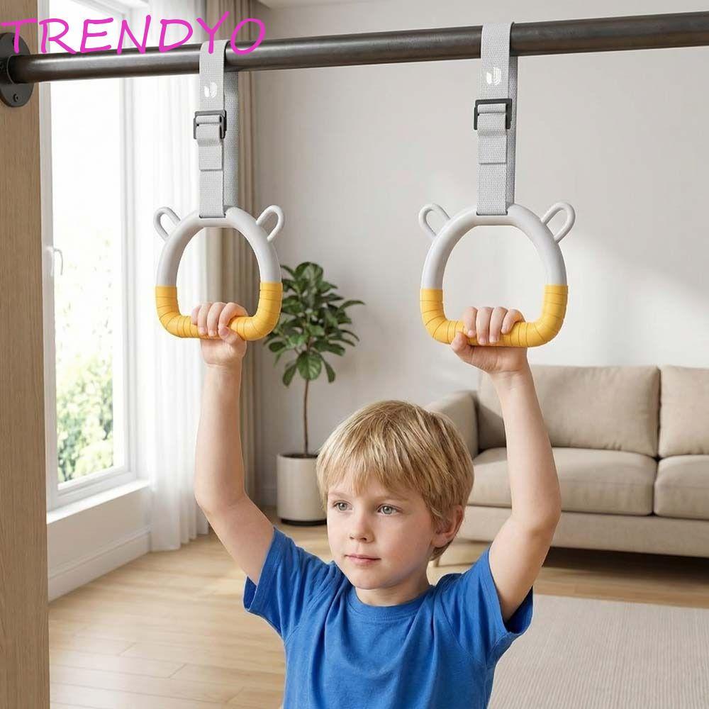 TRENDYO Pull Up Bar, แหวนยิมนาสติกกันลื่นที่ทนทาน, ออกกําลังกาย Gea Arm Strength พร้อมสายรัดแหวนออกกําลังกายฟิตเนสที่สะดวกสบายฟิตเนสการฝึกอบรมการออกกําลังกาย