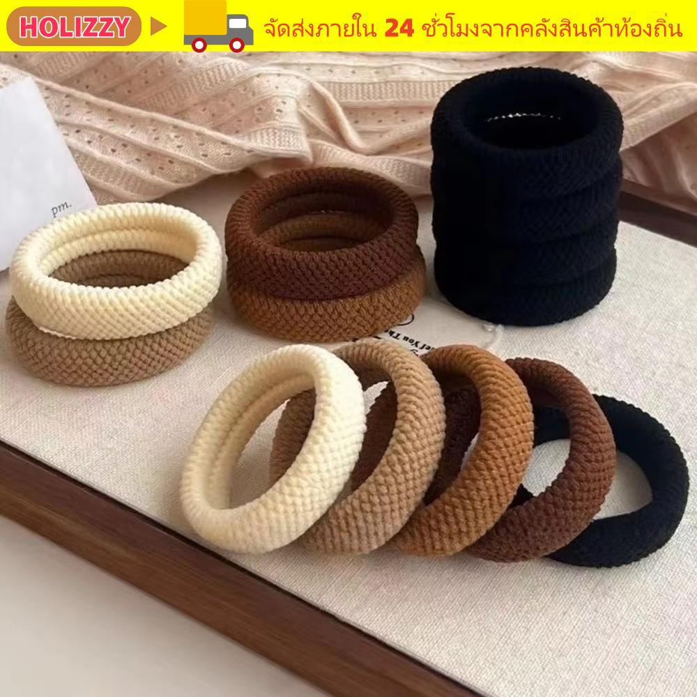 HOLIZZY 5/10PCS Scrunchies,ผสมสีจัดแต่งทรงผมตกแต่งผมผูก,ความยืดหยุ่นสูงBoldหนาผู้ถือผมหางม้าสําหรับสาว