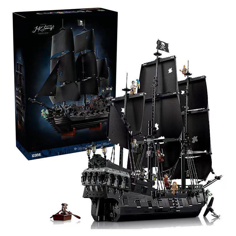 เข้ากันได้กับ Lego Pirates of the Caribbean Ship Captain Jack Black Pearl No. 10365 ของเล่นบล็อกตัวต