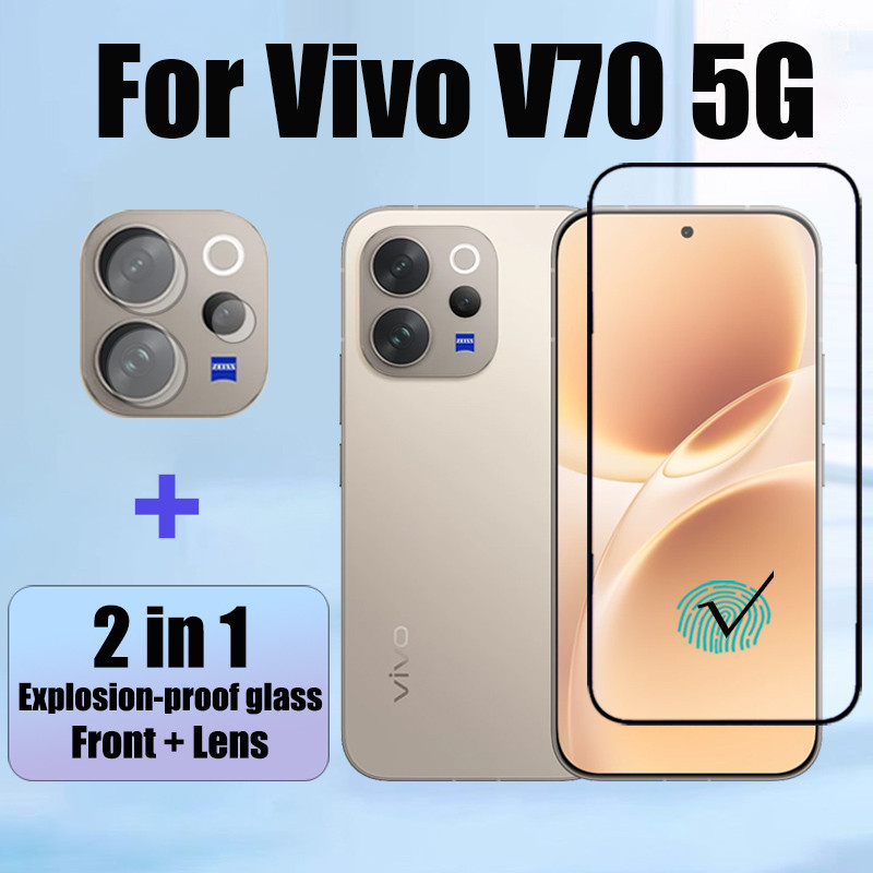 ฟิล์ม Vivo V70 5G 2 in 1 HD ป้องกันหน้าจอ สำหรับ กระจกนิรภัยสําหรับ สำหรับ Vivo V60 V50 V40 Lite 4G 