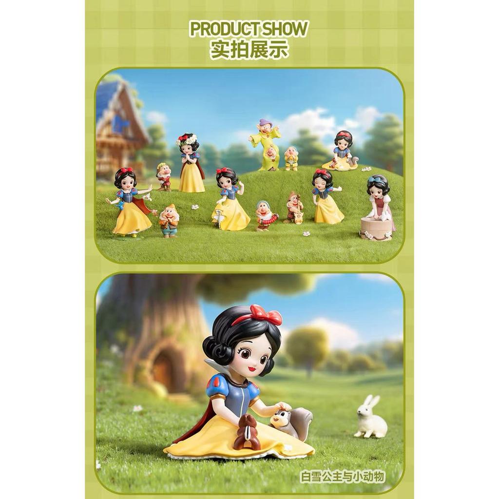ของแท้ Disney Snow White Classic Series POP AM RT POP Mart Mystery Box รูปอินเทรนด์เล่นตกแต่งของขวัญ