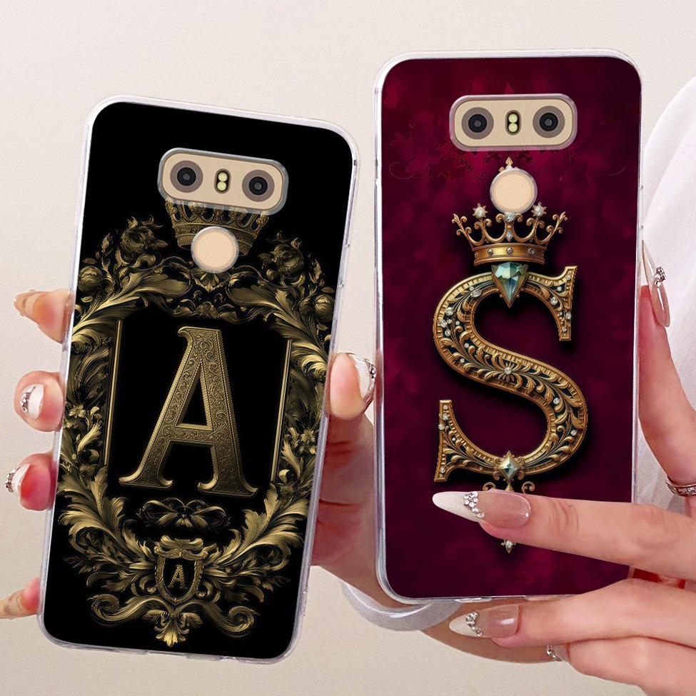 Clear สําหรับ LG G6 G6+ ฝาครอบ LG G6 Plus กรณีหรูหรา Crown AZ ตัวอักษร 2D ทาสีปลอกอ่อน H870 H870DS H