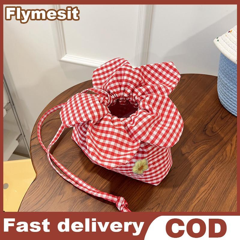 Flymesit น่ารัก Retro ดอกไม้ขนาดเล็กโทรศัพท์ Crossbody กระเป๋าสะพายสําหรับผู้หญิงสาววิทยาลัยสายรัดปรับได้น้ําหนักเบาสําหรับวันที่ Picnic Beach EN