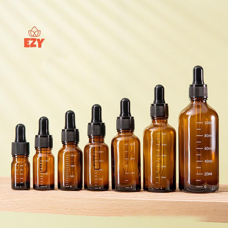 EZY 5ml-100ml ขวดหยดขนาด Reagent Eye Drop Amber แก้วน้ํามันหอมระเหย Liquid tte ขวดขวดรีฟิลกระเป๋าเดินทางใหม่