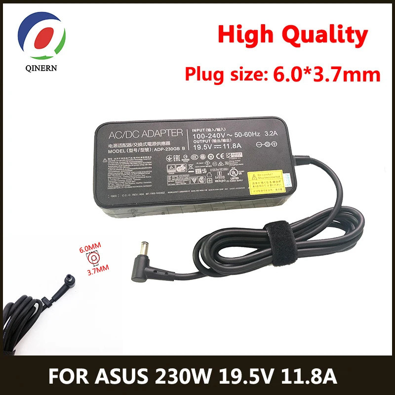 19.5V 11.8A 230W 6.0*3.7 มม.AC โน้ตบุ๊คแล็ปท็อปอะแดปเตอร์สําหรับ ASUS ROG GM501GS GX501 GX501V GX501
