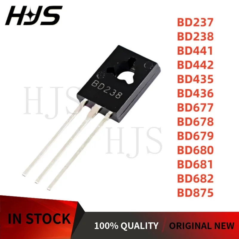 10pcs BD875 BD238 BD435 BD682 BD436 BD678 BD680 BD237 BD677 BD441 BD679 BD442 BD681 TO-126 ทรานซิสเต