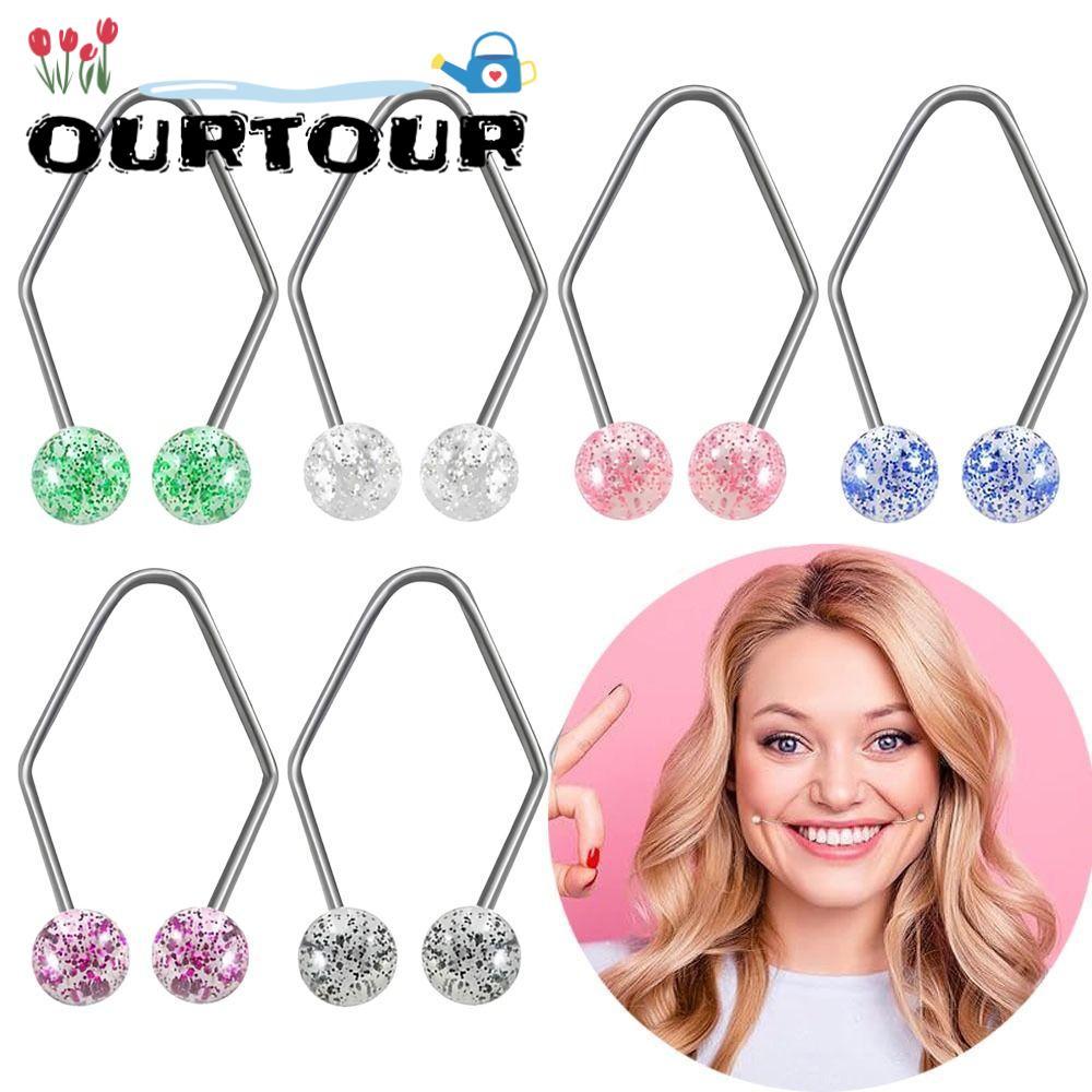 URTOUR เทรนเนอร์บุ๋ม 1 คู่, เครื่องทําลักยิ้มโลหะผสมสวมใส่ง่ายสําหรับแก้ม, เครื่องมือความงามบนใบหน้า