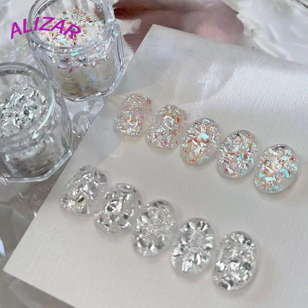 ALIZAR Flash Nail Art, Nail Art DIY Glitter Nail Art Sequins, Blinking Sequins Nail Art Charms