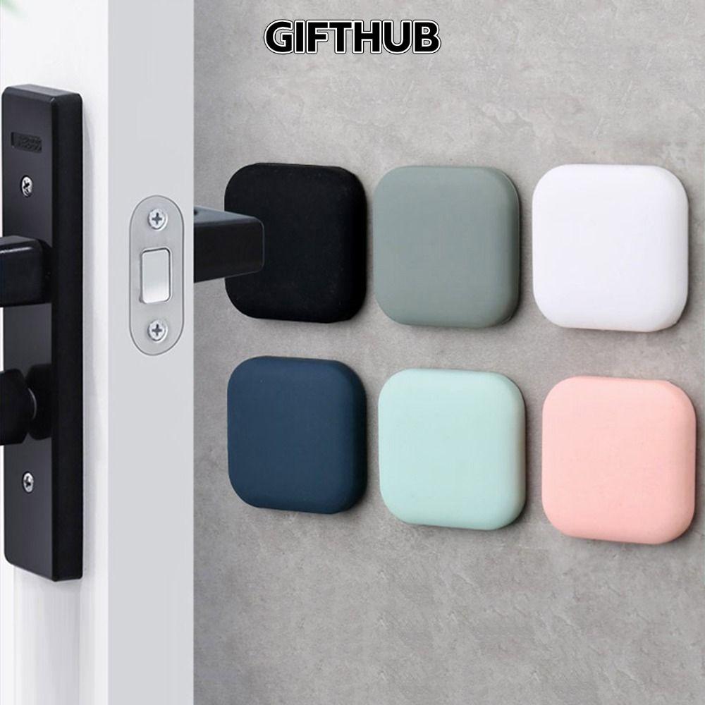 GIFTHUB ของขวัญฮับ ที่กั้นประตู, ตัวป้องกันผนังเฟอร์นิเจอร์แบบมีกาวในตัว, แผ่นป้องกันการชนซิลิโคนยามใบ้ที่ทนทาน