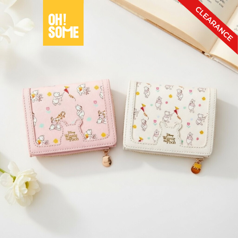 OHSOME x Disney กระเป๋าสตางค์ลายหมีพูห์ สีชมพูและสีขาว Winnie the Pooh Wallet