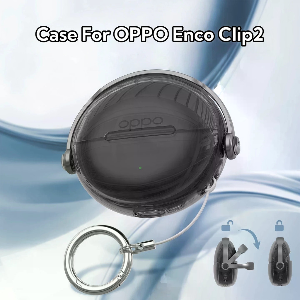 ล็อคความปลอดภัยฝาครอบโปร่งใสสําหรับ OPPO Enco Clip2 กรณีน่ารักสีสะอาดหูฟังสําหรับ Enco Clip 2 ผู้ถือโทรศัพท์