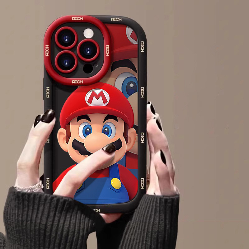 เหมาะสําหรับ Apple 17 เคสโทรศัพท์คู่ Mario iPone14proma ซิลิโคนกันกระแทก 15plus กันกระแทก 13Readysto