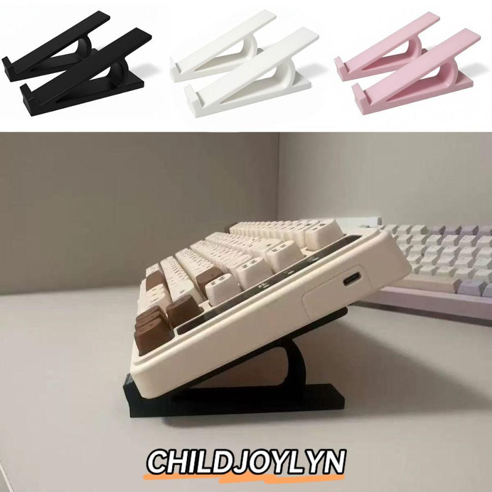 CHILDJOYLYN ไรเซอร์แป้นพิมพ์คอมพิวเตอร์ 1 คู่, อุปกรณ์เสริมยกคีย์บอร์ดมุมขาตั้งยกระดับ, ที่วางจอภาพพลาสติกแบบพกพา