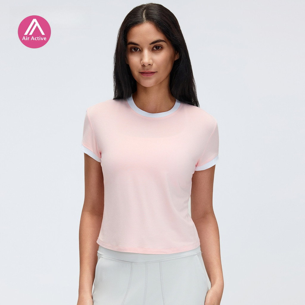 crop top ยืดหยุ่น AirActive สำหรับผู้หญิง แขนสั้น สบายเมื่อทำโยคะและออกกำลังกาย