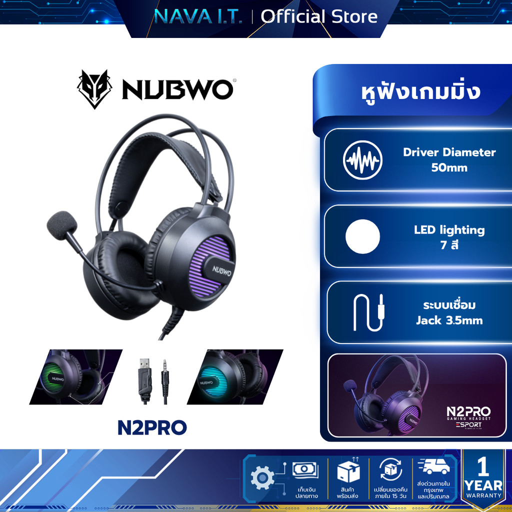 Nubwo N2PRO หูฟังเกมส์มิ่ง สินค้ารับประกัน 1 ปี