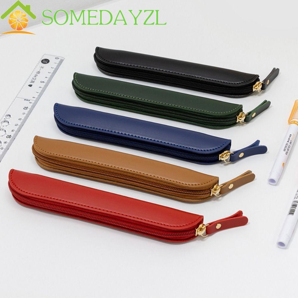 SOMEDAYZL กรณีปากกาหมึกซึมธุรกิจ, กันน้ํา Desktop Organizer หนังปากกาฝาครอบป้องกัน, Creative Handmade High-end กระเป๋าดินสอปากกา Desktop Organizer