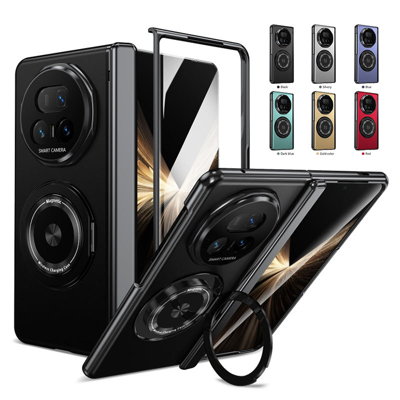 สําหรับเคสโทรศัพท์ Honor Magic V6 Magic V5 Magic V3 พร้อม 360° หมุนแหวนยืนแม่เหล็กรถเมาเต็มบานพับป้องกัน