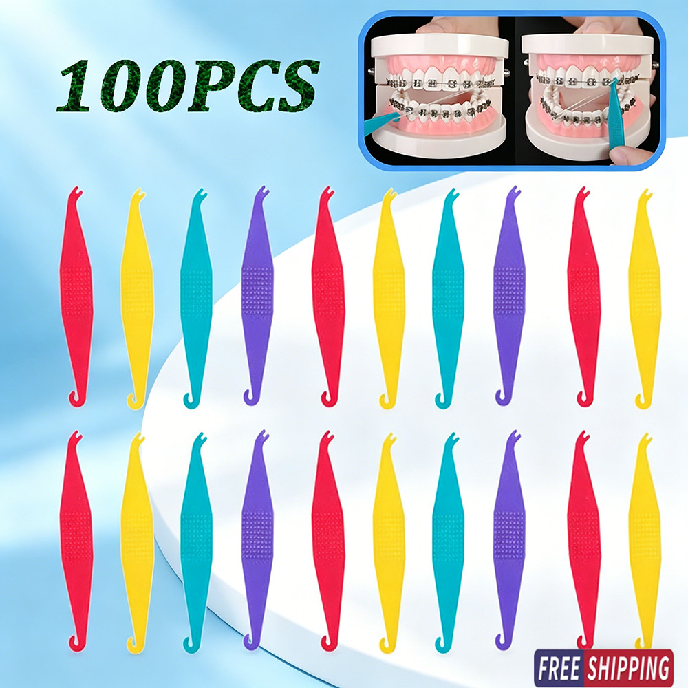 ทันตกรรม ยางยืด แถบยาง เครื่องมือติดตั้ง เครื่องมือติดตั้งยางยืดจัดฟัน / 100pcs Dental Elastic Rubber Band Placer