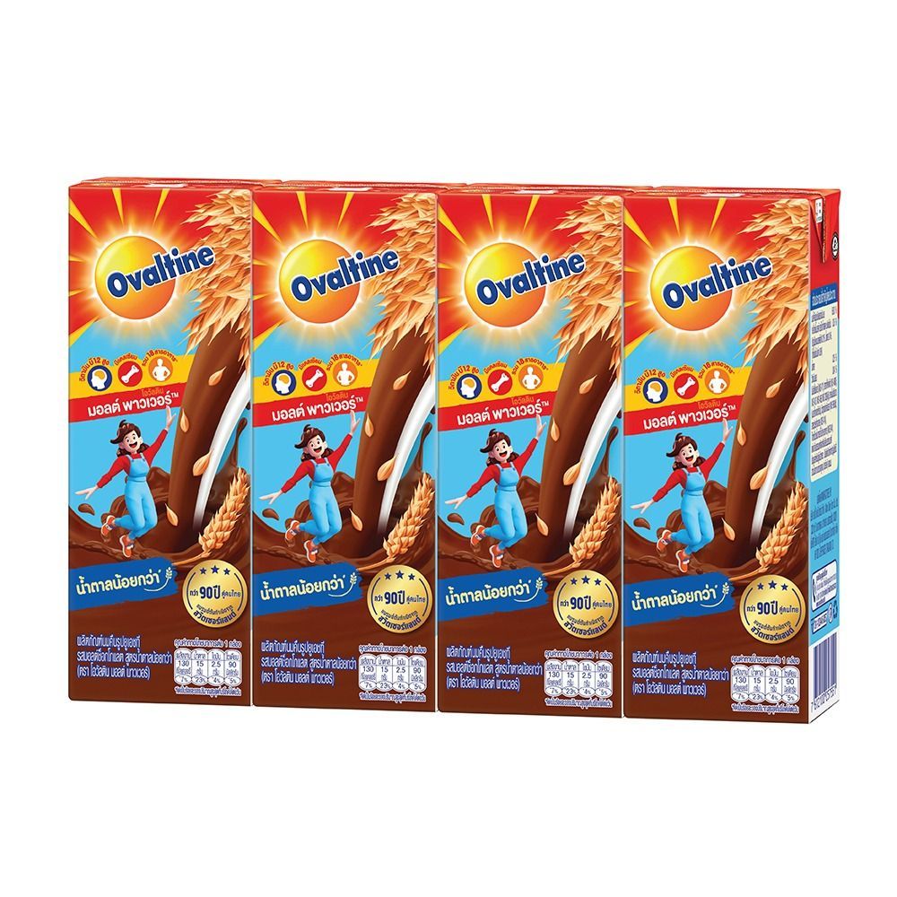 [สินค้าส่งด่วน] โอวัลตินUHTไฮไนน์สูตรหวานน้อย180มล แพ็ค 4 OVALTINE UHT HI-9 LOW FAT 180 ML. PACK 4