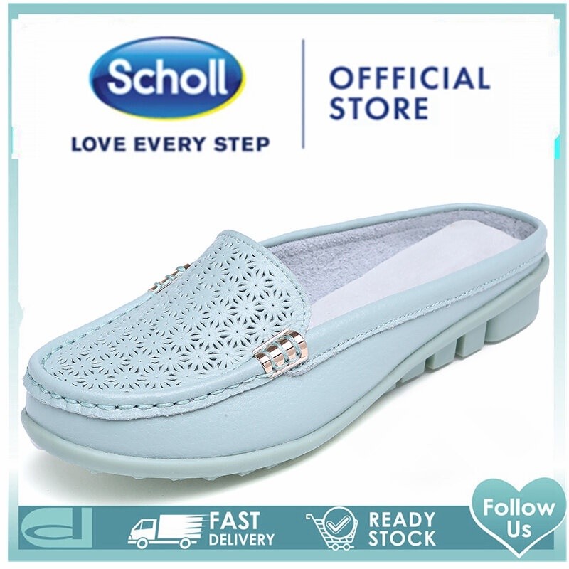 GA9 รองเท้า Scholl ผู้หญิงรองเท้าแบน ผู้หญิง เกาหลี Scholl รองเท้าผู้หญิง แตะ โลฟเฟอร์ ส้นแบน Scholl