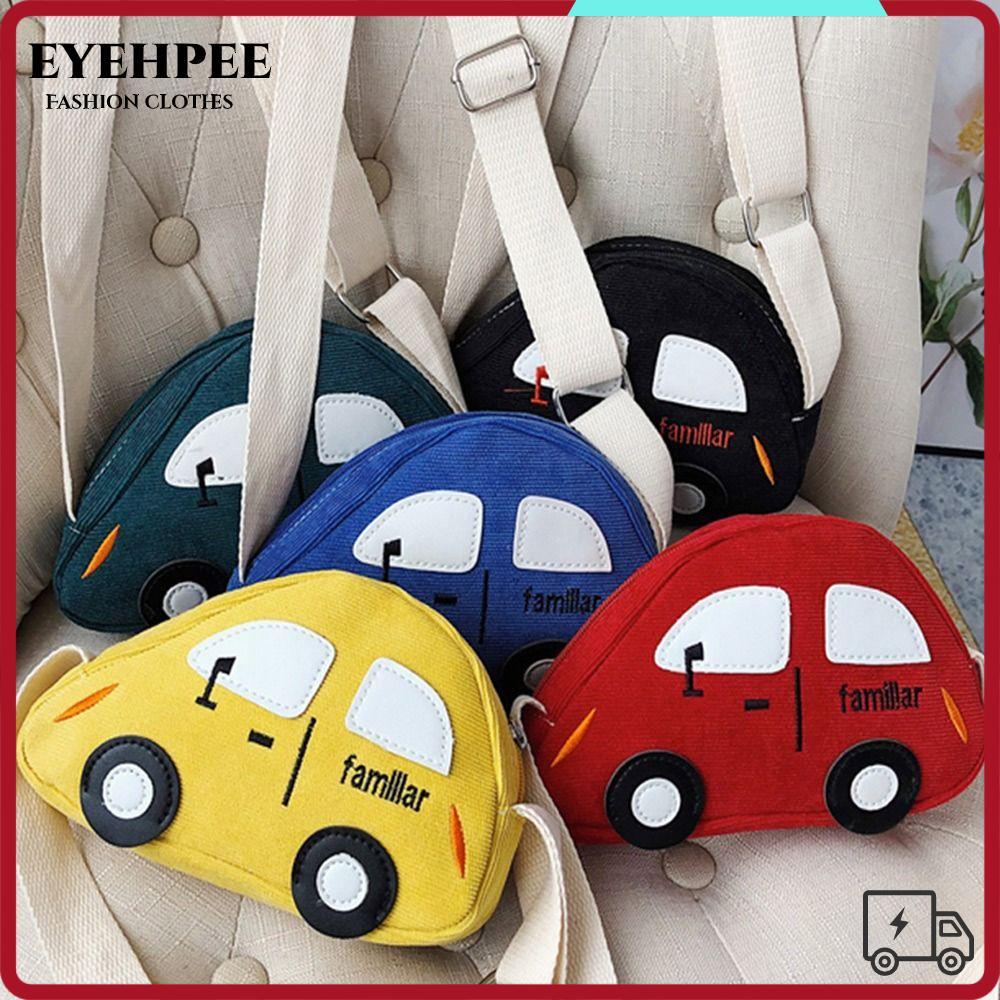 EYEHPEE กระเป๋ารถการ์ตูนชายหญิงกระเป๋าสะพายไหล่แนวทแยงเป้เด็ก