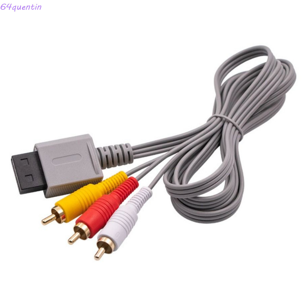 QUENTIN Audio Video AV Adapter, 3 in 1 Fast Charging สาย AV สําหรับ Wii Wii U, 3 สาย RCA 1.8m Univer
