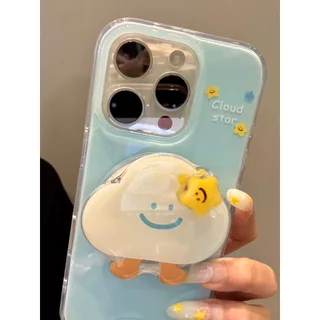 Star Smiley Cloud Magnetic Bracket Samsung S26 S22 S23 S24 S25 FE Ultra A57 A36 A56 A55 เคสโทรศัพท์ป้องกันกรณี