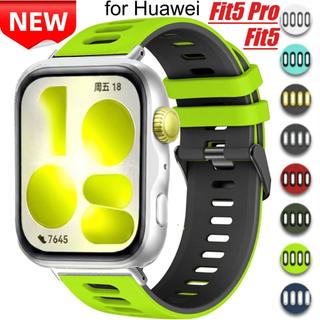 สองสีซิลิโคนสําหรับ Huawei Fit 5 Fit 5Pro นาฬิกา Fit4 Fit3 สายนาฬิกากีฬาเปลี่ยนสายรัดข้อมือระบายอากาศ Huawei นาฬิกา Fit 4 /Fit 4 Pro สร้อยข้อมือ