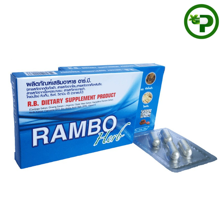 Rambo Herb ผลิตภัณฑ์อาหารเสริม 4capsule R.B.อาร์.บี. แรมโบ้ 4แคปซูล