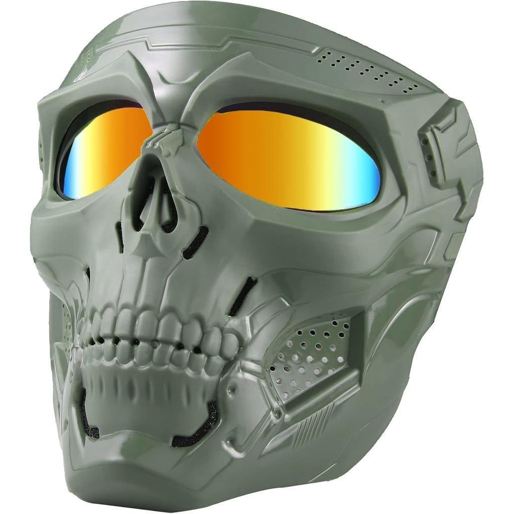 Skull Mask Full Face หน้ากากยุทธวิธีสําหรับ CS Survival เกมยิงคอสเพลย์ภาพยนตร์ Paintball ฮาโลวีนหน้า