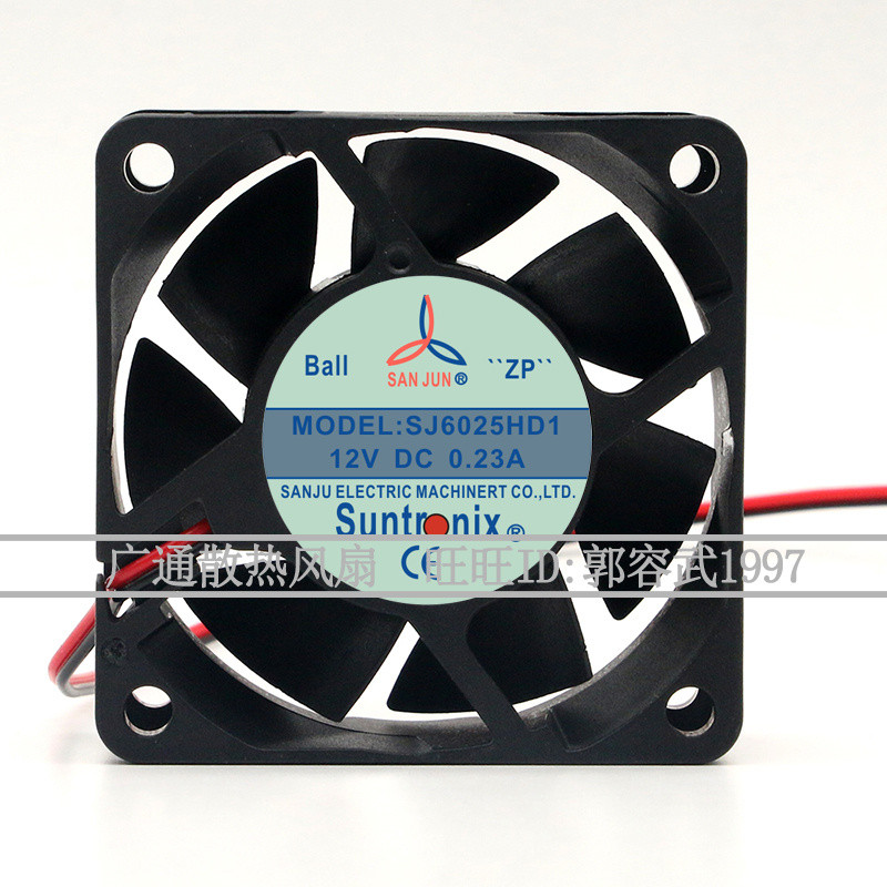 Original Sanju SJ6025HD1 6025 12V 0.18A 6 ซม.Double Ball พัดลมระบายความร้อนที่เงียบสงบ