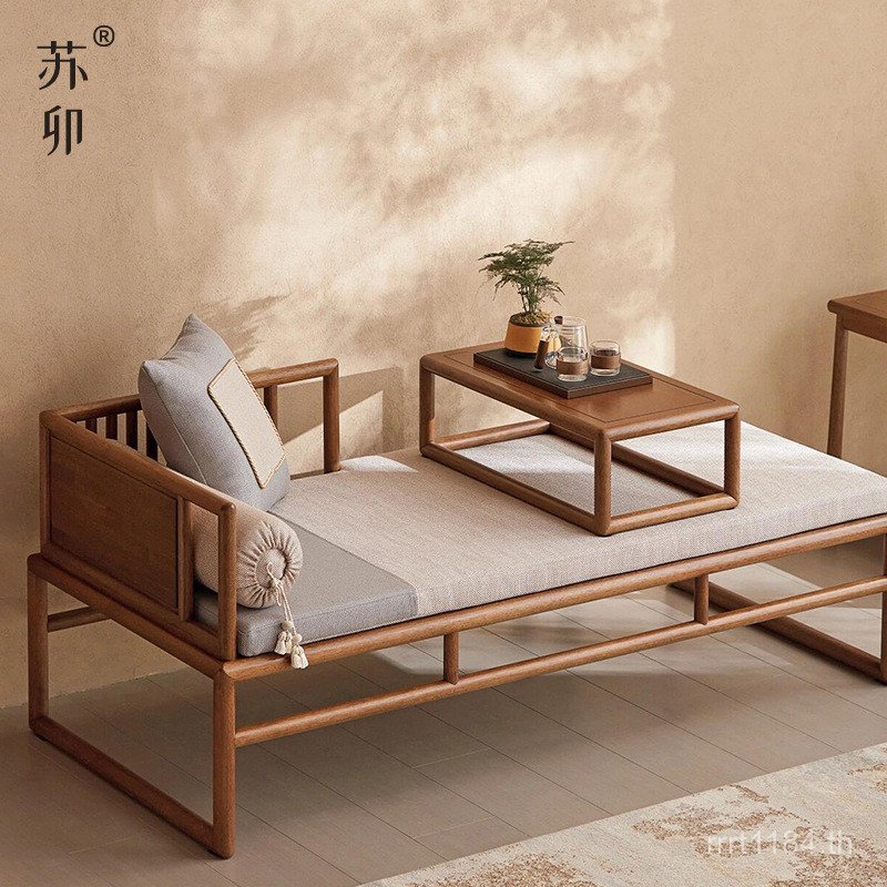 เฟอร์นิเจอร์ห้องนั่งเล่น Arhat Suumaota ใหม่สีดําเตียงไม้เนื้อแข็งวอลนัทขนาดเล็ก Apartment Arhat เตี