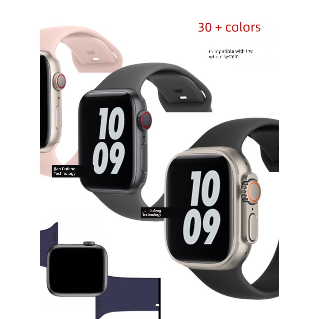 watch นาริกา ผู้ชาย สายรัดข้อมือซิลิโคนรุ่นเดียวกันอย่างเป็นทางการสำหรับ Apple Watch iwatch applewatch S9/8/7/6/5