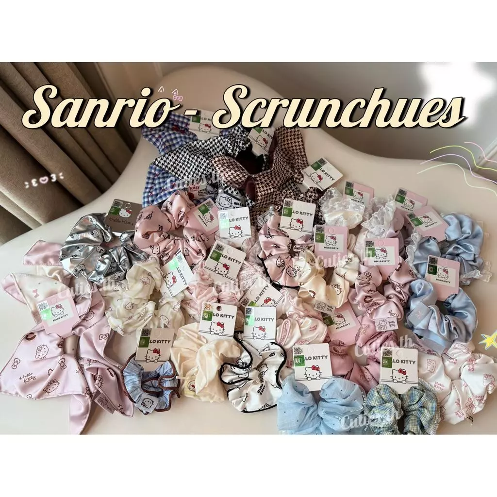 [แท้100%] Sanrio - Scrunchies ยางรัดผมคิตตี้ลิขสิทธิ์แท้ คอลใหม่ล่าสุด ยางรัดผมKitty โดนัท ลิขสิทธิ์แท้