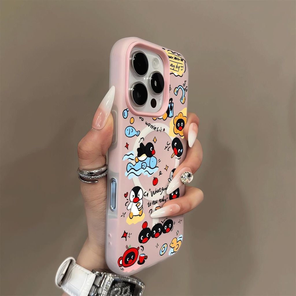 เคสไอโฟน 13 11 สำหรับ IPhone 16 15 12 14 17 Air Pro Max XR Max 7 8 เป็นกวินน่ารัก แรงดึงดูดแม่เหล็ก 