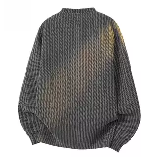 ZENOX ซื้อ 1 แถม 2 Unisex V คอ Chenille Herringbone เสื้อกันหนาวขนาดใหญ่แขนยาวเสื้อลําลอง Streetwear Plus ขนาดสีดําสีเทา M-3XL